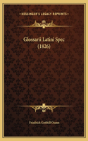 Glossarii Latini Spec (1826)