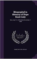 [Biography] in Memory of Hope Reed Cody