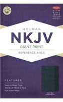 NKJV Giant Print Reference Bible, Slate Blue Leathertouch