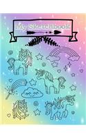 My Sketchbook: Cute Unicorn cover premium large sketch pad filled with blank pages to create limitless creativity - sketch paint doodle - indulge in anything your 