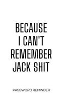 Because I Can't Remember Jack Shit Password Reminder