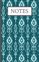 Notes: Journal For Organizing/Consolidating Notes In One Place - 120 Lined Pages - 6 x 9 - Blue Damask Design (Communication Book, Writing Pad)