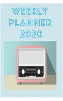 Weekly Planner 2020: Vintage HAM Radio Book Notepad Notebook Composition and Journal Gratitude Dot Diary
