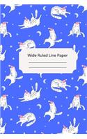 This Sleep Cat Theme Wide Ruled Line Paper