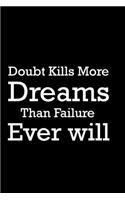 Doubt Kills More Dreams than Failure Ever will