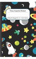 Rocket Ship Primary Composition Notebook: Rocket Ship Draw and Write Dashed Midline School Exercise Book - 120 Story Pages