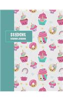 Student Reading Journal: Assigned Book Log and Chapter Summaries - Unicorn Cupcakes