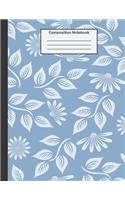 Composition Notebook: College Ruled - 8.5 x 11 Inches - 100 Pages - Blue Tone Pattern