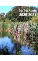 Two Year Planner 2020-2021: Pond Monthly Planner 8.5 x 11