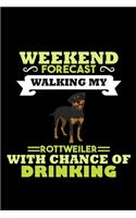 Weekend Forecast Walking My Rottweiler With Chance Of Drinking: Food Journal - Track Your Meals - Eat Clean And Fit - Breakfast Lunch Diner Snacks - Time Items Serving Cals Sugar Protein Fiber Carbs Fat - 110 Pag