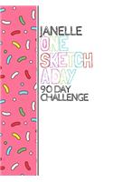 Janelle: Personalized colorful sprinkles sketchbook with name: One sketch a day for 90 days challenge