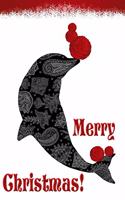 Merry Christmas: Dolphin Yarn Knitting & Crochet Writing Journal Diary 6 X 9 for Projects, Stash List and Pattern Builder Book