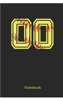 00 Notebook: Softball Player Jersey Number 00 Sports Notebook