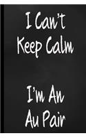 I Can't Keep Calm I'm An Au Pair: Funny College Lined Journal