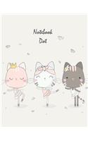 Notebook dot: Cute cat vector: Notebook Journal Diary, 110 pages, 8.5" x 11"