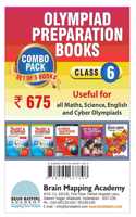 Olympiad preparatory books -combi pack (4 books) Class 6 | Mathematics, Science, English and Reasoning Trainer | Olympiad Exams Resource Books