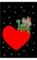 Funny turtle sloth and snail fans journal