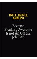 Intelligence Analyst Because Freaking Awesome Is Not An Official Job Title