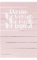 Writer The Woman The Myth The Legend: Lined Journal Lined Notebook 6x9 110 Pages Ruled