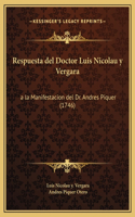 Respuesta del Doctor Luis Nicolau y Vergara