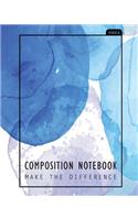 Composition Notebook: Watercolor Pastel Design, 110 Ruled Pages (8x10 Inches) 100% Notebook