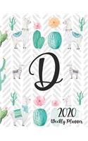 2020 Weekly Planner Monogram Letter D