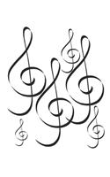 Music Clef Bass treble - music book, music lines, notebook, notepad, 120 pages, souvenir gift book, also suitable as a decoration for birthday or christmas