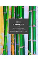 Weekly Planner 2020 with Gratitude Journal, Habit & Mood Tracker, Personal & Business TO-DOs: Combining Productivity and Mindfulness with Daily Planning / Cover of bamboo painting