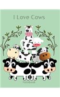 I Love Cows Notebook