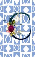 C: Monogram Initial Letter C Floral Notebook for Women and Girls