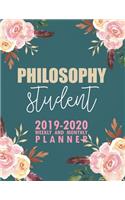 Philosophy Student: 2019-2020 Weekly and Monthly Planner Academic Year with Class Timetable Exam Assignment Schedule Record School College University