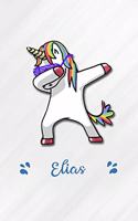 Elias A5 Lined Notebook 110 Pages: Funny Blank Journal For Personalized Dabbing Unicorn Family First Name Middle Last. Unique Student Teacher Scrapbook/ Composition Great For Home Sch