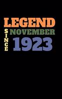 Legend since November 1923: Ruled Birthday Diary Notebook or Guest book Journal - Lined Register Pocketbook for Men and Women with Lines - Visitors' book for Birthdays and Part