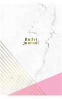 Bullet Journal: Marble + Gold Trendy Journal - 120-Page 1/4 Inch Dot Grid Notebook- 6 X 9 Marble & Gold Perfect Bound Softcover