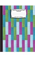 Quad Rule 5x5 Graph Paper Notebook. 7.44" x 9.69". 120 Pages: Textile Purple Baby Blue Green Pattern Cover. Square Grid Paper, Graph Ruled Notebook. Math and Science Notebook for teens and adults. 5x5 grid per 