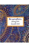 2019 - 2023 Paisley Five Year Planner: 2019-2023 Monthly Schedule Organizer - Agenda Planner for the Next Five Years/60 Months Calendar - 8.5 X 11 Inches