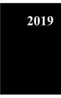 2019 Weekly Planner Black Color Simple Plain Black 134 Pages