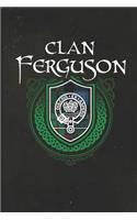 Clan Ferguson: Scottish Tartan Family Crest - Blank Lined Journal with Soft Matte Cover