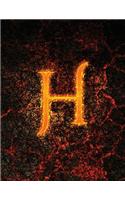 Monogram "H" Sketchbook: Blank Art Pad Notebook Journal(8 Monogram Fire 150 Sketch)