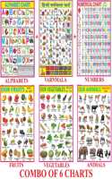 All In One Educational Charts For Kids | English Alphabet, Hindi Varnmala, Numbers, Fruits, Vegetables & Animals | Combo Of 6 | Size - 70X100 Cm (Large) | 70 X 100 Cm | Non-Tearable And Waterproof