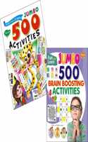 Fun & Learn Jumbo 500 Activities And Brain Boosting Acitivities | Pack Of 2 Books