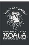 Notebook: Always Be Yourself Except When You Can Be A Koala Journal & Doodle Diary; 120 College Ruled Pages for Writing and Drawing - 6x9 in.