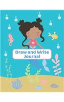 Draw and Write Journal: Mermaid In Ocean, Primary Grades K-2 Composition Notebook Drawing, Writing