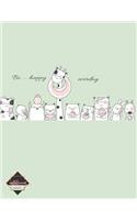 Notebook: Animals be happy Everyday on blue cover and Dot Graph Line Sketch pages, Extra large (8.5 x 11) inches, 110 pages, White paper, Sketch, Notebook jou(1 Notebook)