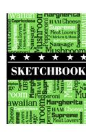 Sketchbook: Novelty Newspaper Style Pizza Favorites Art Gift - Sketchbook for Boys and Girls
