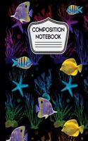 Composition Notebook: Colorful Rainbow Aquarium Fish Tank 7.5" X 9.25" - 100 Pages