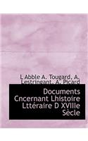 Documents Cncernant Lhistoire Ltt Raire D Xviiie S Cle