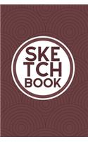Sketchbook: The Awesome Creative Artists Drawing Doodling Sketching Book - 140 Blank Pages - Retro Fractal Circle Ring Pattern - Raspberry Red