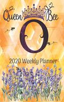 2020 Weekly Planner - Monogram Queen Bee Initial 