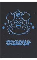 Cancer - My Cute Zodiac Sign Notebook: Horoscope Notepad for Kids - 120 Pages, blanc lined, 6" x 9" - Astrology Drawing Pad, Diary